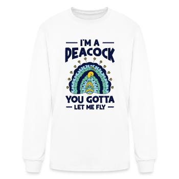 Peacock Flying Inspirational Nature Peacock Fan - Men's Long Sleeve T-Shirt - white - Front