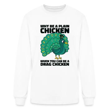 Peacock Positivity Drag Peacock Fan Inspirational - Men's Long Sleeve T-Shirt - white - Front