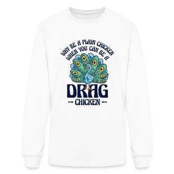 Peacock Positivity Drag Peacock Fan Inspirational - Men's Long Sleeve T-Shirt - white - Front