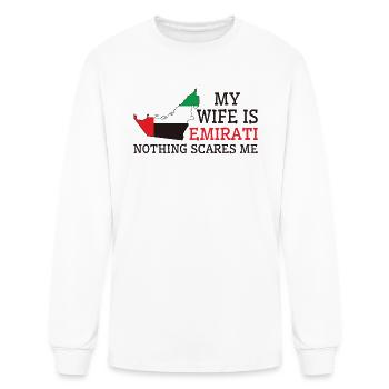 Nothing Scares Me Emirati Wife United Arab - Men's Long Sleeve T-Shirt - white - Front