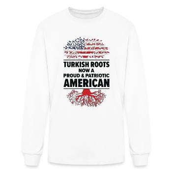 Né turc Turquie Citoyenneté américaine - T-shirt à manches longues Homme - blanc - Devant