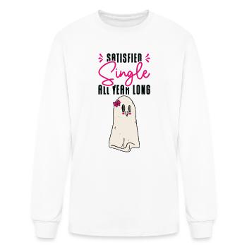 Single Satisfied Relationship Status Solo Single - Men's Long Sleeve T-Shirt - white - Front