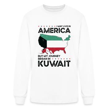 Born Kuwaiti Kuwait American USA Citizenship - Men's Long Sleeve T-Shirt - white - Front