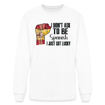 Spanish Pride Spain Flag Grown Spanish Roots - Men's Long Sleeve T-Shirt - white - Front