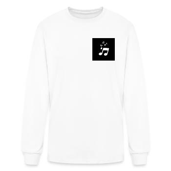 Monochrome Musical Notes on Black - Men's Long Sleeve T-Shirt - white - Front