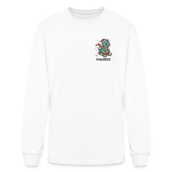 Dragon on Sled: Christmas Cozy Dragon - Men's Long Sleeve T-Shirt - white - Front