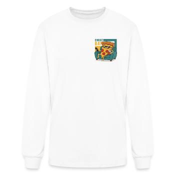 Cheat Day Pizza Lounger - Men's Long Sleeve T-Shirt - white - Front