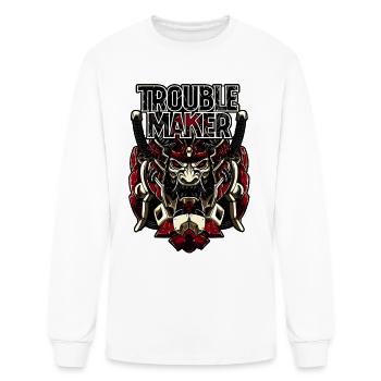 Trouble Maker Oni Warrior - Men's Long Sleeve T-Shirt - white - Front