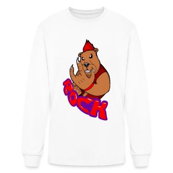 Rockstar bear heavy metal punk - Men's Long Sleeve T-Shirt - white - Front