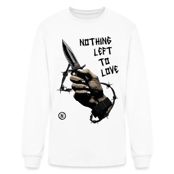 Fil barbelé, couteau à main, gothique sombre streetwear - T-shirt à manches longues Homme - blanc - Devant