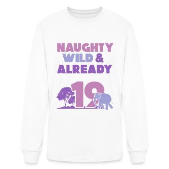 Gift 19 years birthday girl boy Elephant - Men's Long Sleeve T-Shirt - white - Front