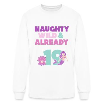 Gift 19 years birthday girl boy Mermaid - Men's Long Sleeve T-Shirt - white - Front