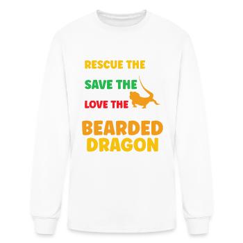 save the injured love the abandoned Bearded Dragon - Men's Long Sleeve T-Shirt - white - Front