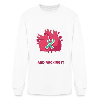 I'm Living With A heart Transplant And Rocking It - Men's Long Sleeve T-Shirt - white - Front