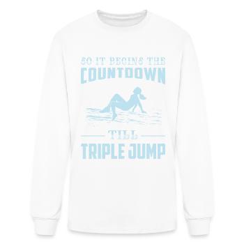 Stress is caused by not Triple Jump - Men's Long Sleeve T-Shirt - white - Front