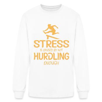 Stress is caused by not Hurdling enough - Men's Long Sleeve T-Shirt - white - Front