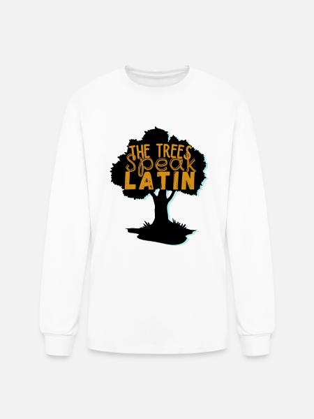 The trees Speak Latin - Men's Long Sleeve T-Shirt - white