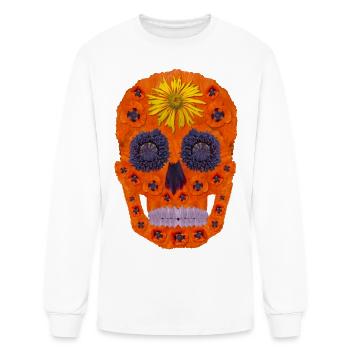 Flower Skull 1 - Men's Long Sleeve T-Shirt - white - Front