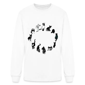 Cat round - Men's Long Sleeve T-Shirt - white - Front