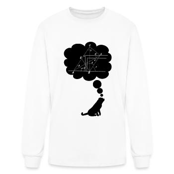 Cat Scientist calculating jumping trajectory - Men's Long Sleeve T-Shirt - white - Front