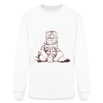 Cat Stamp - Men's Long Sleeve T-Shirt - white - Front