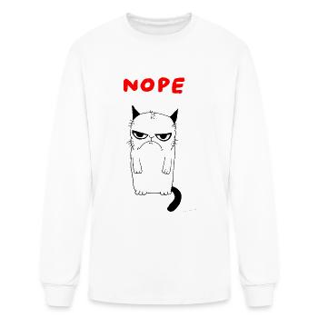 Cat nope - Men's Long Sleeve T-Shirt - white - Front
