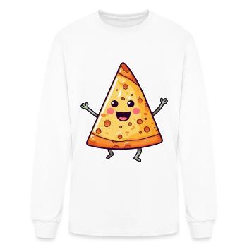Dancing Salami Pizza - Kawaii Style - Men's Long Sleeve T-Shirt - white - Front