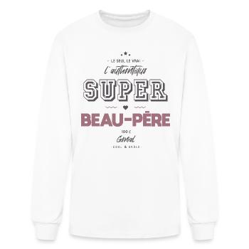 L authentique super beau père - Men's Long Sleeve T-Shirt - white - Front