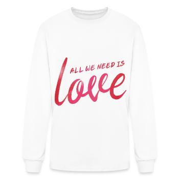 All We Need Is Love That's All It's Not Hard Thing - Men's Long Sleeve T-Shirt - white - Front