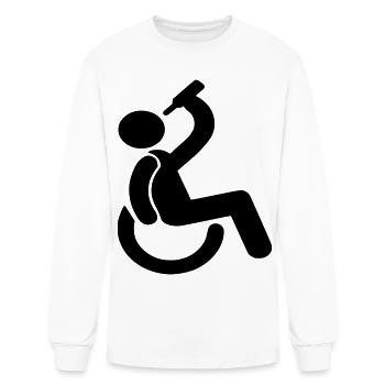 Drinking wheelchair user * - Men's Long Sleeve T-Shirt - white - Front