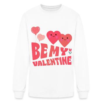 [Valentine] Be My Valentine Hearts - Men's Long Sleeve T-Shirt - white - Front