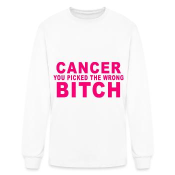 Cancer you picked the wrong Bitch funny breast - Men's Long Sleeve T-Shirt - white - Front
