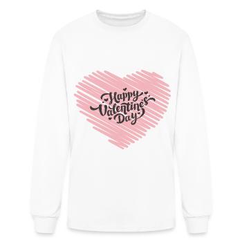 [Valentine] Happy Valentine's Day I Love This Day - Men's Long Sleeve T-Shirt - white - Front
