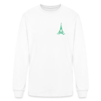 Emerald Eiffel Silhouette - Men's Long Sleeve T-Shirt - white - Front