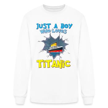 Titanic Ship, This Boy Loves the RMS Titanic - Men's Long Sleeve T-Shirt - white - Front