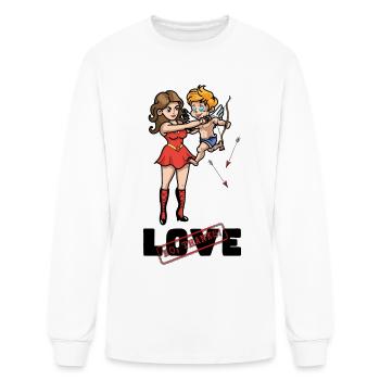 Anti-Valentine's Day design with a woman - Men's Long Sleeve T-Shirt - white - Front