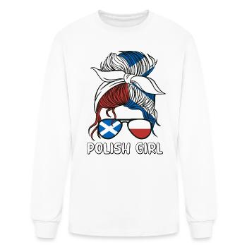 Moitié Ecossais Moitié Polonais Pologne Ecosse - T-shirt à manches longues Homme - blanc - Devant