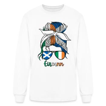 Éireann Moitié Ecosse Moitié Irlandaise Fille Irlande - T-shirt à manches longues Homme - blanc - Devant