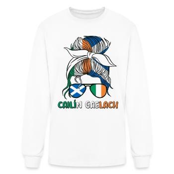 Cailín gaeilge Half Irish Girl Irlande Ecosse - T-shirt à manches longues Homme - blanc - Devant