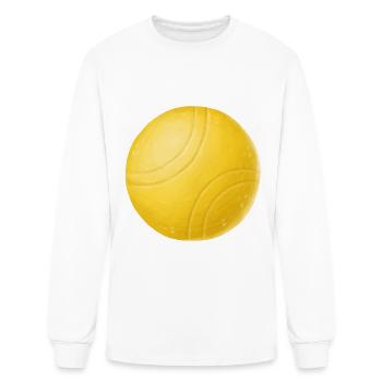 Boule jaune - T-shirt à manches longues Homme - blanc - Devant