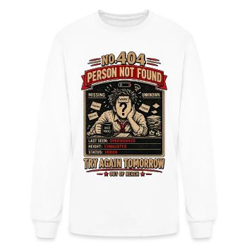 404 Not Found: Overworked Office Hero - Men's Long Sleeve T-Shirt - white - Front
