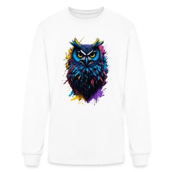 Colorful Owl Splash - Men's Long Sleeve T-Shirt - white - Front