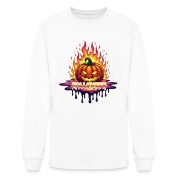 Halloween Jack O Lantern Tshirt Design V 08 - Men's Long Sleeve T-Shirt - white - Front