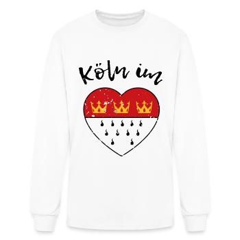 Carnaval Cologne Jeck in heart Kölle Alaaf Kölsch - T-shirt à manches longues Homme - blanc - Devant