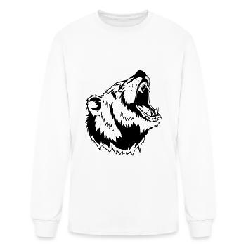 Bear Roar - Men's Long Sleeve T-Shirt - white - Front