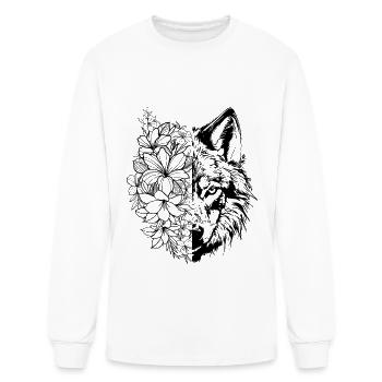 Wolf flowers Alter Otherkin Therian - Men's Long Sleeve T-Shirt - white - Front