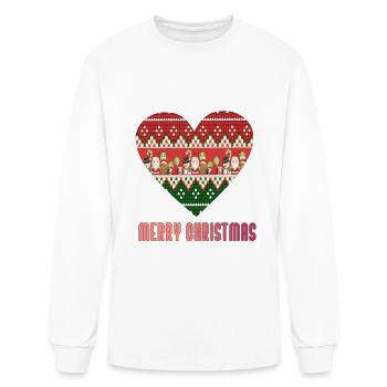 CHRISTMAS SCANDINAVIAN KNITTED - Men's Long Sleeve T-Shirt - white - Front