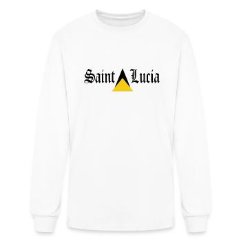 Saint Lucia Flag Blackletter St Lucia Caribbean - Men's Long Sleeve T-Shirt - white - Front