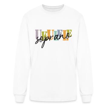 Soprano Ukulele black on pastel - Men's Long Sleeve T-Shirt - white - Front
