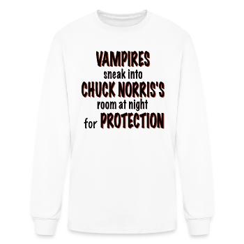 Vampires sneak Chuck Norris room for protection - Men's Long Sleeve T-Shirt - white - Front